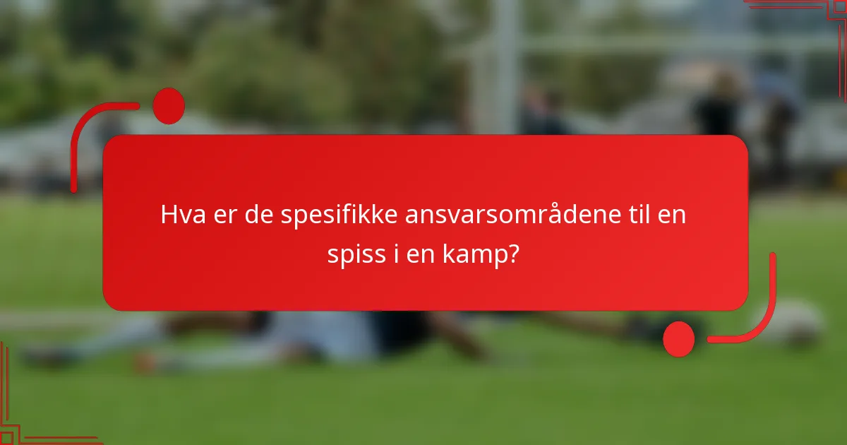 Hva er de spesifikke ansvarsområdene til en spiss i en kamp?
